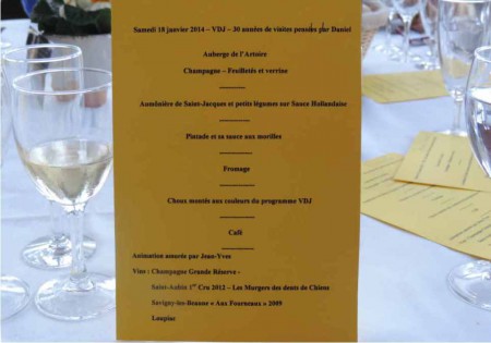 Repas très fin, en accord avec notre thème.