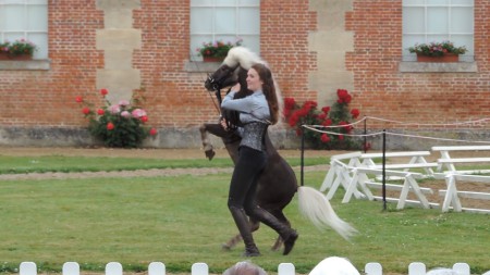 Alicia Dosogne et son numéro de "dressage en liberté".